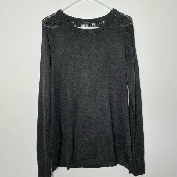 Lululemon Back to Balance Sweater Split Back Long Sleeve in Charcoal Gray - Picture 3 of 15